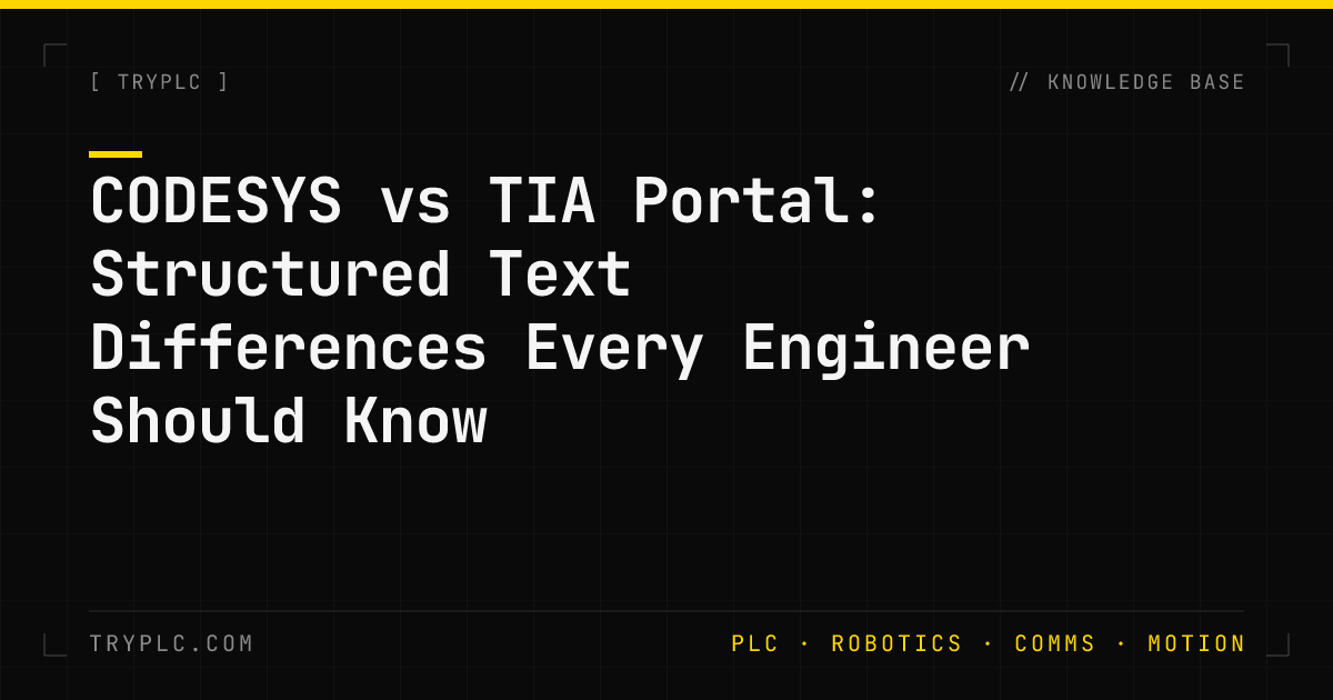 CODESYS vs TIA Portal Structured Text Differences | CodeSchool ST | TryPLC